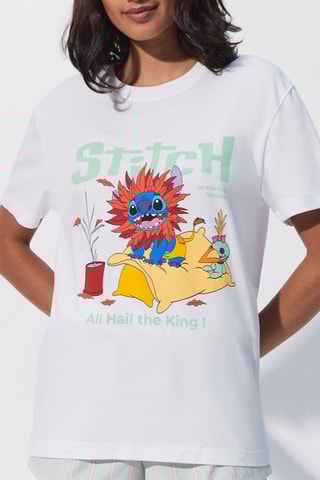 T-shirt de pijama Lilo Stitch e Stitch Disney - Branco - Undiz