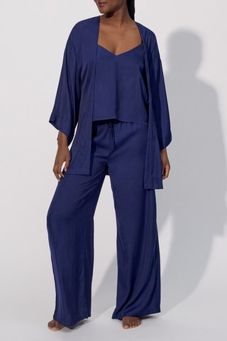 Calças de pijama wide legs Keriz - Azul-marinho