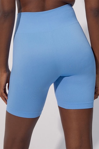 Calções ciclista de cintura subida Thelmaiz - Azul-celeste - Undiz