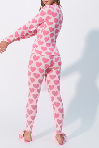 Leggings cintura alta Mouniz - Cru e rosa