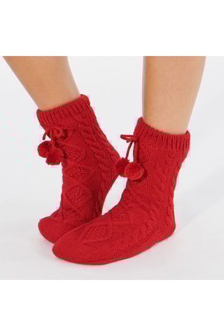 Meias antiderrapantes Cozyliz - Vermelho - Undiz