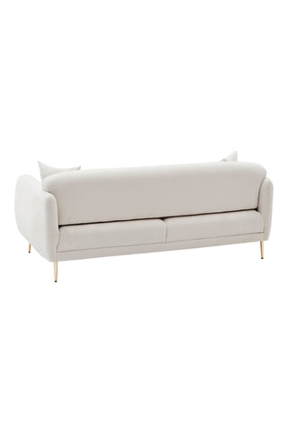 Canapé convertible Simena - Crème - 3 places - Revêtement polyester - Couchage 180 x 90 cm