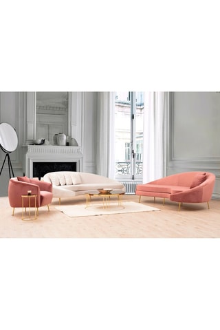 Canapé Eses - Beige - 3 places - Revêtement polyester