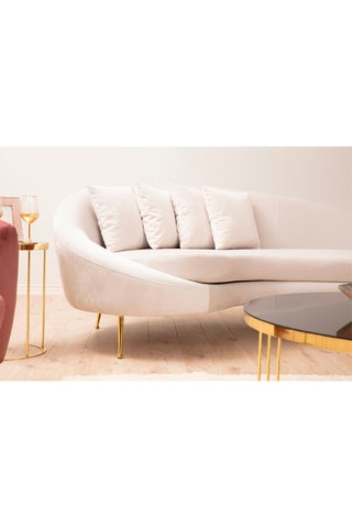 Canapé Eses - Beige - 3 places - Revêtement polyester