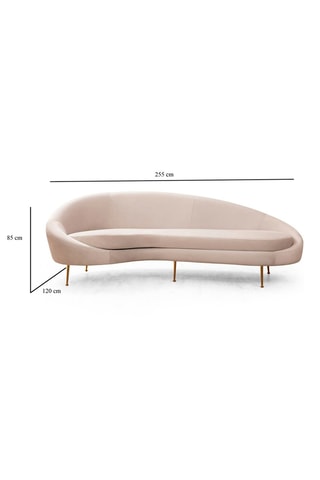 Canapé Eses - Beige - 3 places - Revêtement polyester