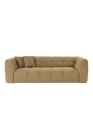 Canapé en hêtre Cady - Kaki - 3 places - Revêtement polyester
