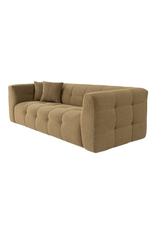 Canapé en hêtre Cady - Kaki - 3 places - Revêtement polyester