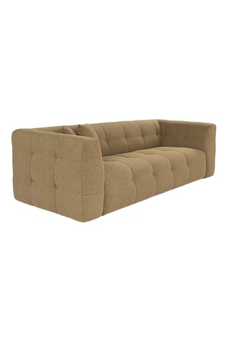 Canapé en hêtre Cady - Kaki - 3 places - Revêtement polyester