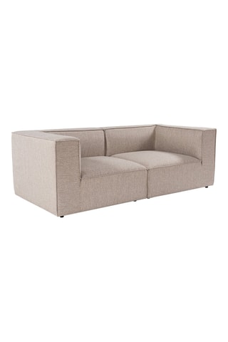 Canapé en bois de charme Sora -  Beige - 2 places - Revêtement lin