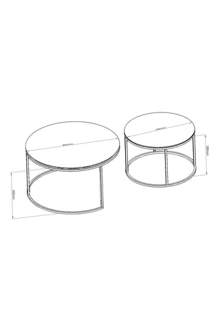2 tables gigognes en verre - 42 x 37 / 60 x 43 cm