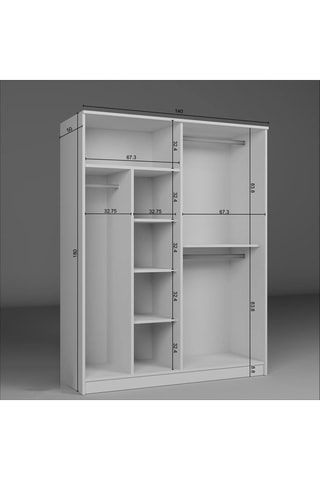 Armoire 4 portes - 140 x 180 x 51,8 cm