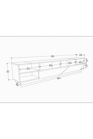 Meuble TV abattant - 240 x 37,1 x 47,4 cm