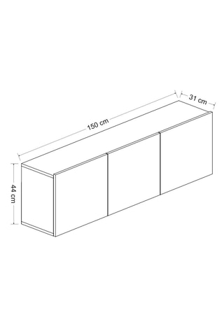 Meuble TV 3 portes - 150 x 31 x 44 cm