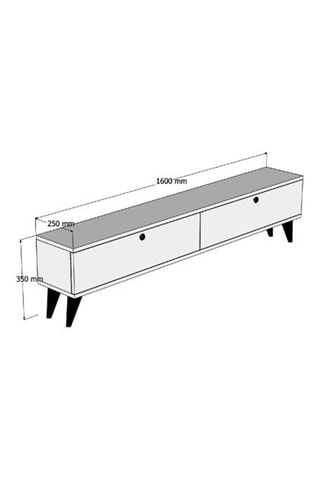 Meuble TV 2 abattants Paris - 160 x 40 x 25 cm