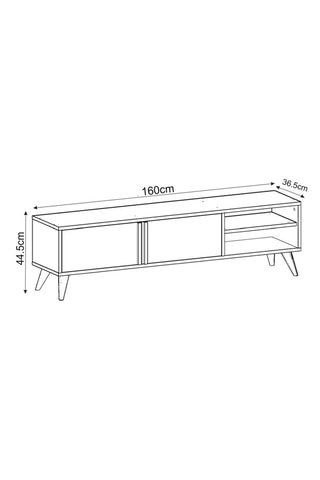 Meuble TV 2 portes Benoit - 160 x 35 x 29,6 cm