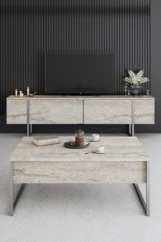 Meuble TV 2 abattants - 180 x 50 x 30 cm