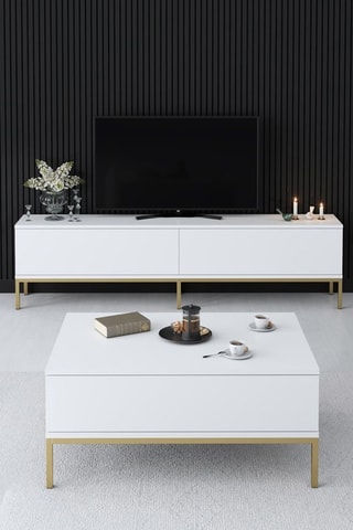 Meuble TV 2 abattants - 180 x 47 x 30 cm
