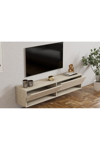 Meuble TV 2 abattants Arges - 141 x 31 x 30 cm