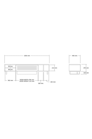 Meuble TV abattant Safir - 160 x 35 x 40 cm