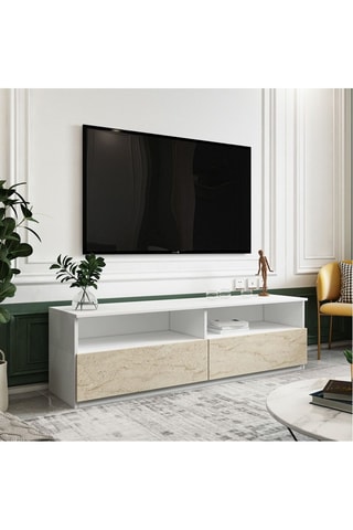 Meuble TV 2 abattants - 144 x 49,8 x 45 cm