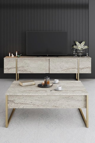 Meuble TV 2 abattants - 180 x 50 x 30 cm