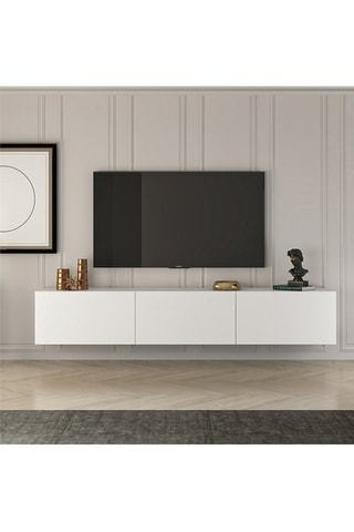 Meuble TV mural 3 abattants - 150 x 30 x 32 cm