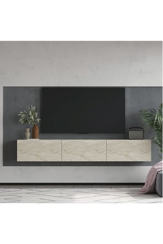 Meuble TV 3 abattants Alfa - 28,6 x 180 x 31,4 cm