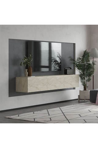 Meuble TV 3 abattants Alfa - 28,6 x 180 x 31,4 cm