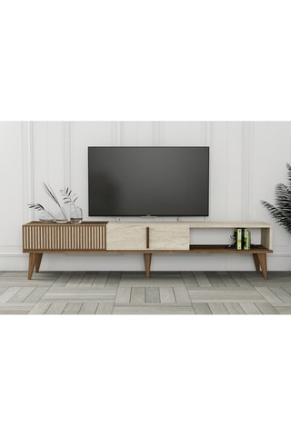 Meuble TV 2 abattants Milan - 180 x 40 x 35 cm