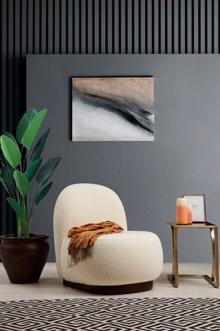 Fauteuil Tina - Blanc - Revêtement en tissu