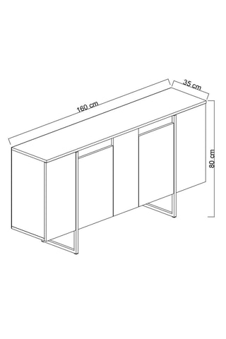 Buffet 4 portes - 160 x 80 x 35 cm