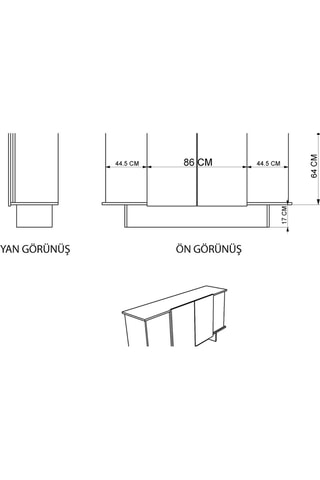 Buffet 4 portes Diana - 180 x 81 x 40 cm