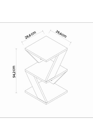 Table d'appoint Albeni - 29,6 x 54,2 x 29,6 cm