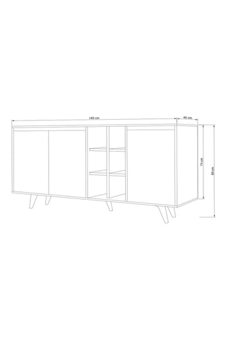 Console 3 portes - 150 x 40 x 81,2 cm
