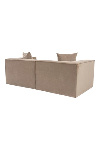 Canapé en bois de charme - Beige - 2 places - Revêtement lin