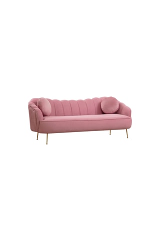 Canapé - Rose - 3 places - Revêtement polyester