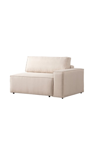 Canapé d'angle droit convertible - Écru - 2 places - Revêtement polyester
