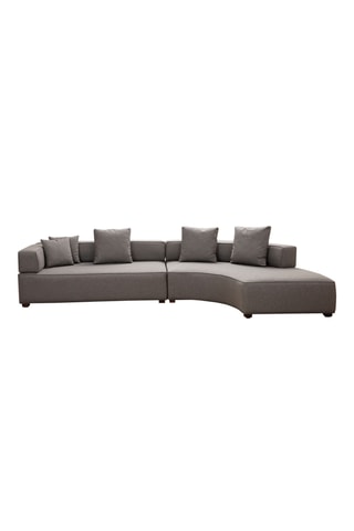 Canapé d'angle réversible - Gris - 3 à 5 places - Revêtement polyester