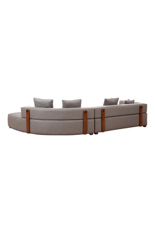Canapé d'angle réversible - Gris - 3 à 5 places - Revêtement polyester