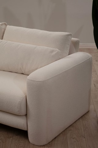 Canapé d'angle gauche - Crème - 3 à 5 places - Revêtement polyester