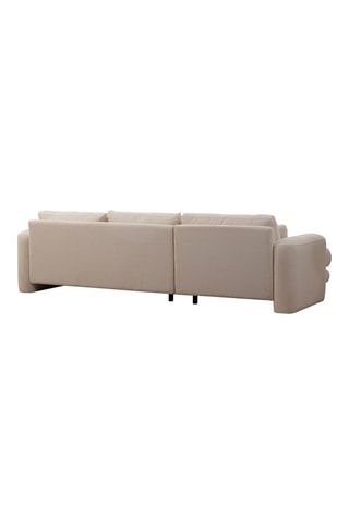 Canapé d'angle gauche - Crème - 3 à 5 places - Revêtement polyester