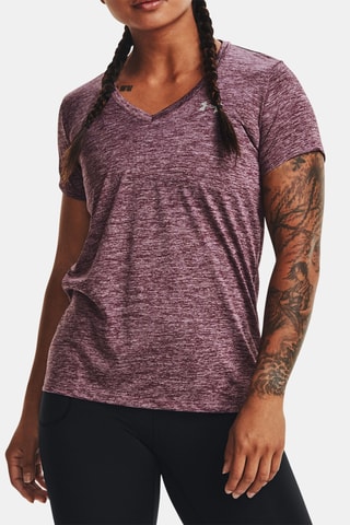 T-shirt Tech V-Neck - Violet chiné - Under Armour