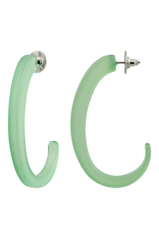 Boucles d’oreilles demi-créoles - Vert d'eau