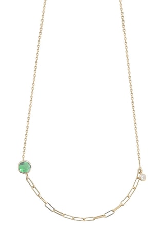 Collier doré à l’or jaune - Argent et cristal véritable