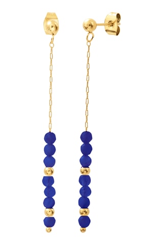 Boucles d'oreilles - Plaqué ion or jaune et lapis-lazuli