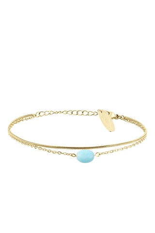 Bracelet - Plaqué ion or jaune et amazonite