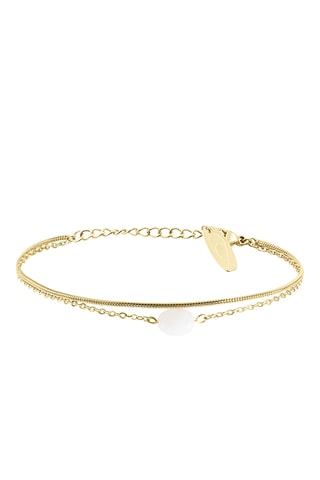 Bracelet - Plaqué ion or jaune et pierre de lune
