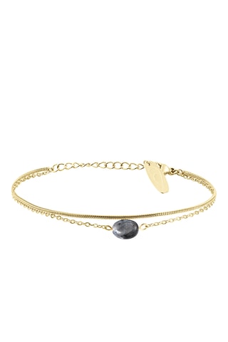Bracelet - Plaqué ion or jaune et labradorite