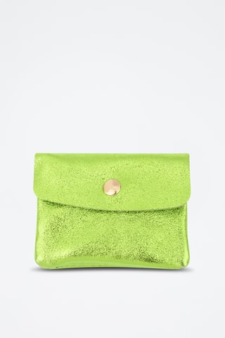 Porte-monnaie en cuir - Vert fluo