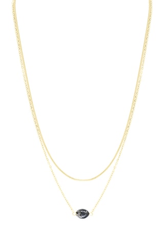 Collier - Plaqué ion or jaune et labradorite